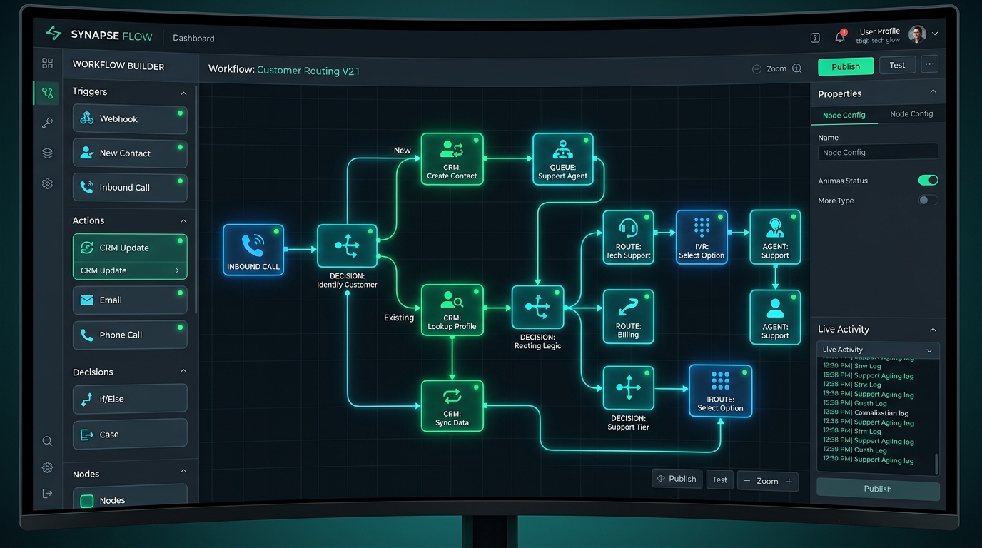 Node-based Visual Voice Workflow Builder